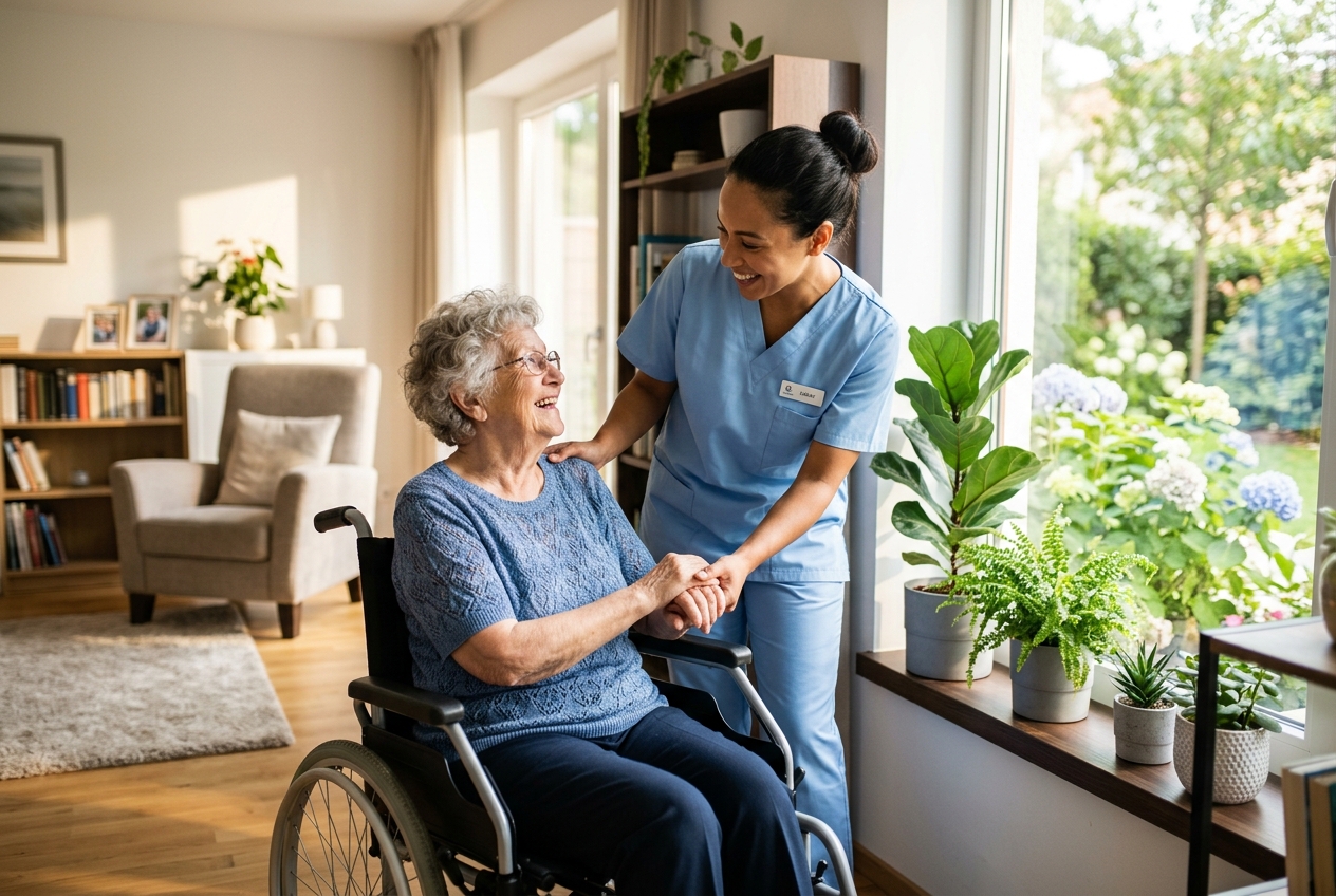 Warm wheelchair assistance at home